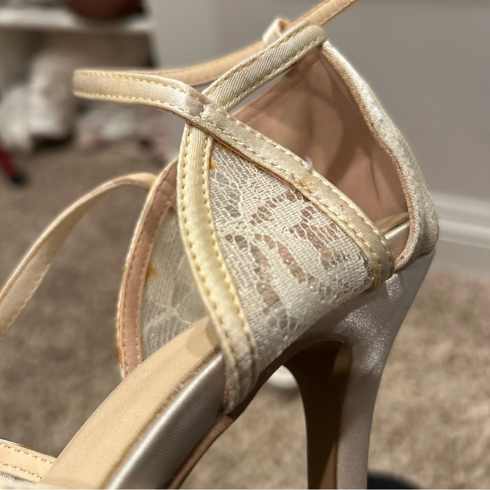 Elegant Cream Strappy Heels - Picture 8 of 12